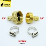 3 Pack 1 2garden Brass Hose Mender End Repair Kit Hose Connector Male Female
