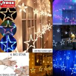 138 Led Twinkle Star Curtain Window Fairy Lights Xmas Home Party Wedding Decor