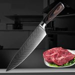 8 Inch Japanese Kitchen Chef Knife Knives Damascus Japan Santoku Steel Cleaver