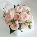 9 Head Artificial Rose Bouquet Silk Fake Flowers Leaf Wedding Party Home Decor