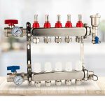 5 Branch Radiant Floor Heating Manifold Set Brass For 1 2 Pex Home Heating