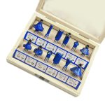 12pcs Milling Cutter Router Bits Set For Wood 1 4 8mm 1 2 Shank With Wood Box