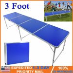 3 Foot Folding Beer Pong Table Aluminum Alloy For Outdoor Indoor Game Party Usa