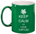 11oz Ceramic Coffee Tea Mug Glass Cup Keep Calm And Love Turtles