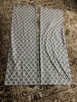 2 Grommet Blackout Curtain Panels 84 L X 52 W Dark Gray White Preowned
