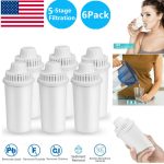1 6 Pack Water Pitcher Filters Fit For Brita Mavea Replacement Filter Cartridge