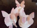 12 Precut Pale Pink Edible Wafer Rice Paper Butterflies Cake Cupcake Toppers
