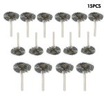 15 Pcs 1 8 Shank. 1 Inch Stainless Steel Wire Brush For Rotary Tool