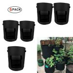 5 Pack Grow Bags Aeration Fabric Planter Root Growing Pots Container W Handles