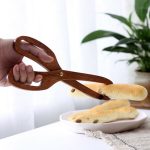 1pc Wood Wooden Toast Tongs Toaster Bacon Cooking Bbq Food Bread Kitchen Tool
