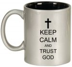 11oz Ceramic Coffee Tea Mug Glass Cup Keep Calm And Trust God Cross