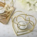 10 70 Heart Shaped Gold Wire Tealight Holder Wedding Party Favors