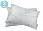 2 Pack Bamboo Shredded Memory Foam Bed Pillows Hypoallergenic Cover Queen Size