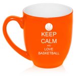 16oz Bistro Mug Ceramic Coffee Tea Glass Cup Keep Calm And Love Basketball