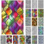 3d Rainbow Privacy Window Film Stained Glass Static Cling Stickers Frosted Decor
