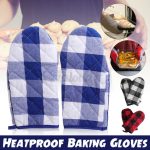1 Pair Kitchen Heat Resistant Glove Oven Pot Holder Baking Bbq Cooking Mit