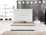 4007 Gorgeous Modern Cal Eastern King Size White Pu Leather Bed