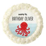 1 X Personalised 7.5 Octopus Birthday Party Rice Paper Edible Cake Topper