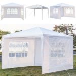 10x10ft Outdoor Heavy Duty Canopy Party Wedding Tent Gazebo Carport W 3 Sidewall