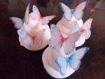 16 Precut Pink And Blue Edible Wafer Rice Paper Butterflies Cake Cupcake Toppers