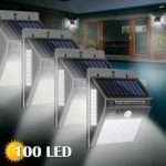 100 Led Solar Power Light Pir Motion Sensor Security Outdoor Garden Wall Lamp Us