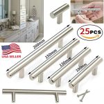 25 Pack Brushed Nickel Cabinet Pulls Stainless Steel Drawer T Bar Handles 2 12