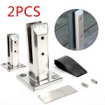 2pc Stainless Steel Standing Glass Clamp Bracket Holder Flat For Balustrade 12mm