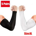 5 Pairs Cooling Arm Sleeves Cover Uv Sun Protection Outdoor Sports Basketball