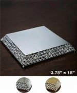 15 Square Metal Cake Stand With Crystal Beads Wedding Birthday Wholesale Sale
