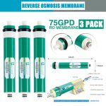 3pcs 75 Gpd Reverse Osmosis Membrane Water Filter Replacement For 5 Stage System