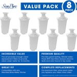 8 Pack Water Replacement Filters Cartridge Fit For Standard Brita Water Pitcher