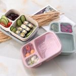 3 Compartments Lunch Box Food Container Storage Boxes Microwave For Kids Adult