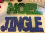 Noel Jingle Sign Gilttery Standing Table Top Home Decor Wall Hanging