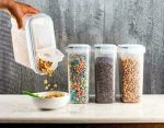 Cereal Food Storage Containers Dispenser Bpa Free Plastic 2 Large 2 Medium Set