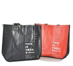 Lot Of 2 Lululemon Reusable Shopping Bags Printed This Is Yoga In Black Red