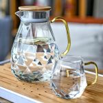 Glass Teapot Set 1 5l Diamond Texture Jug Transparent Coffee Pot Heat Resistant