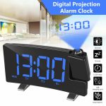 Dimmable Digital Led Projector Projection Snooze Alarm Clock Fm Radio Timer Usb