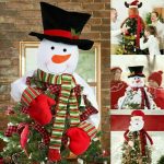 Christmas Tree Top Topper Cover Santa Claus Snowman Hanging Ornaments Xmas Decor
