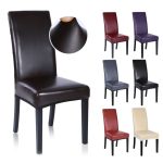 Premium Pu Leather Chair Covers Stretch Dining Room Seat Slipcovers Waterproof