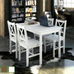5pcs Wooden Dining Table Set With 4 Chairs Kitchen Dining Room Furniture Us