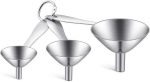 Toncoo 3 In 1 Premium Food Grade Stainless Steel Funnels Set For Essential Oil