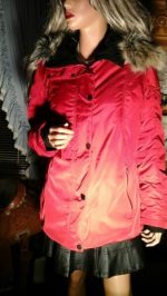 Obermeyer Ski Snowmobile Jacket Womens Sz 10 M Bold Red Thermo Faux Fur