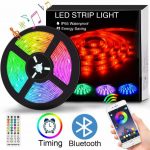 Led Strip Lights Music Sync 16 4ft 5m Waterproof Rgb Led Light Strips App Contr