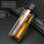 Glass Stainless Steel Double Layers Vacuum Thermos Coffee Travel Mug Drink Cup