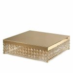 14 Square Metal Cake Stand With Crystal Beads Wedding Birthday Wholesale