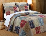 Hyler Patchwork Cotton 3 Piece Reversible Quilt Set Bedspread Coverlet
