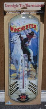 1345winchester Horse Rider Nostalgic Tin Thermometer By Rivers Edge Products