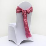 Dusty Pink Satin Chair Sash Chair Tie Bows Ribbon Wedding Birthday Party Decor