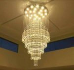 Crystal Led Chandelier Rain Drop Ceiling Light Lobby Pendant Lamp Light Fixture