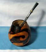 Argentina Mate Gourd Yerba Tea With Straw Bombilla Handmade Healthy Drink 0041